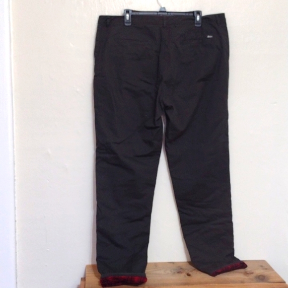 Woolrich Army Green High Waisted Flannel Lined Pants Size 16 W 38" L 32" - Picture 7 of 12